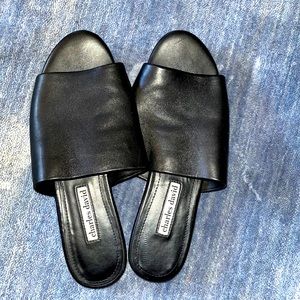 Charles David black leather sandals